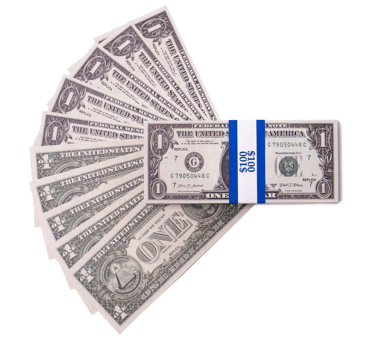 $100 Prop Money (1 Stack of $1 Bills, New Series) - BuzzProps
