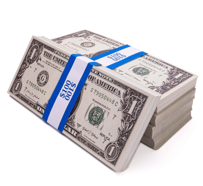$500 Prop Money (5 Stacks of $1 Bills, New Series)